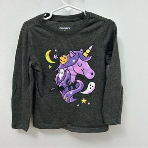 Old Navy Kids Halloween Unicorn Long Sleeve Tee - Dark Gray